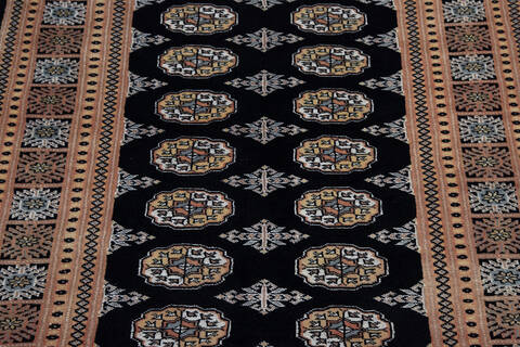 Bokhara Black Hand Knotted 40 X 61  Area Rug 700-137596 Image 3