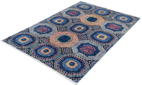 Chobi Blue Hand Knotted 40 X 511  Area Rug 700-137645 Image 2
