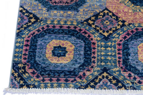 Chobi Blue Hand Knotted 40 X 511  Area Rug 700-137645 Image 4