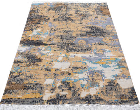 Modern Multicolor Hand Knotted 41 X 62  Area Rug 700-137661 Image 1