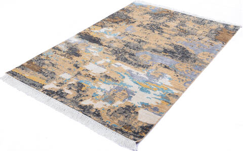 Modern Multicolor Hand Knotted 41 X 62  Area Rug 700-137661 Image 2