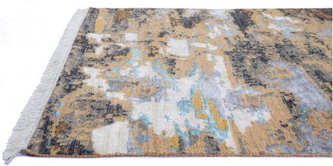 Modern Multicolor Hand Knotted 41 X 62  Area Rug 700-137661 Image 4
