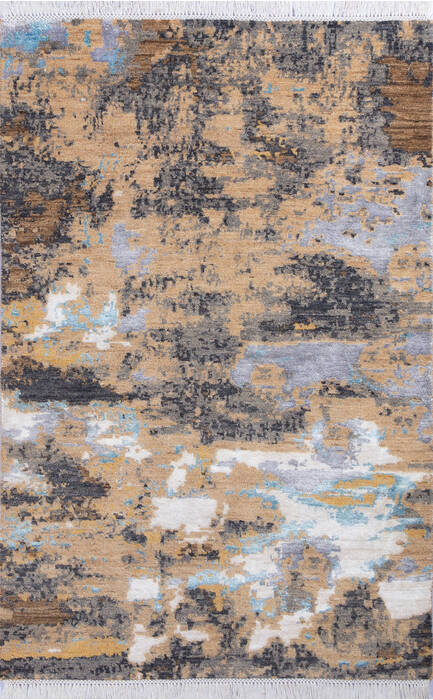 Modern Multicolor Hand Knotted 41 X 62  Area Rug 700-137661 Image 0