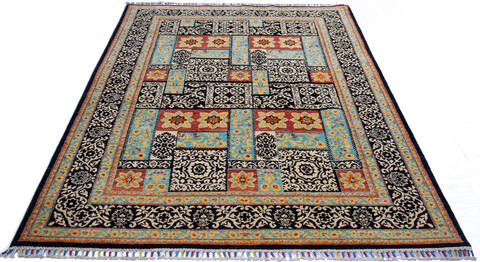 Chobi Black Hand Knotted 56 X 711  Area Rug 700-139944 Image 1