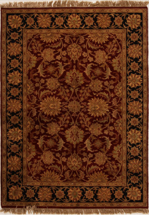 Agra Red Hand Knotted 52 X 71  Area Rug 251-14078 Image 0