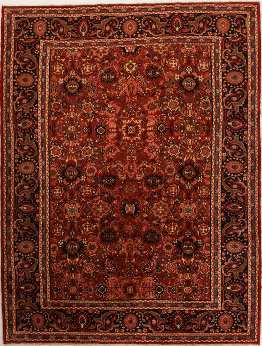 Hamedan Red Hand Knotted 88 X 114  Area Rug 251-14170 Image 0