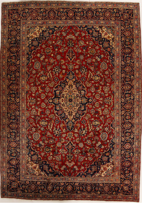 Mashad Red Hand Knotted 910 X 140  Area Rug 251-14258 Image 0