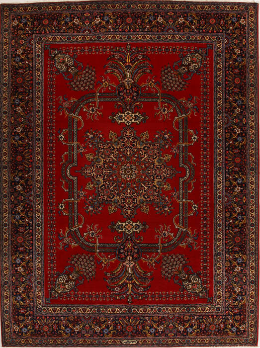 Tabriz Red Hand Knotted 95 X 129  Area Rug 251-14269 Image 0