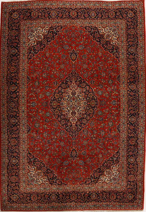 Kashan Red Hand Knotted 96 X 141  Area Rug 251-14307 Image 0