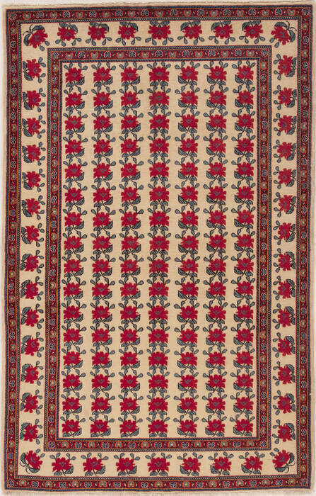Floral Beige Hand Knotted 42 X 610  Area Rug 251-14323 Image 0