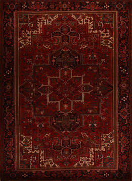 Persian Heriz Red Rectangle 10x13 ft Wool Carpet 14453