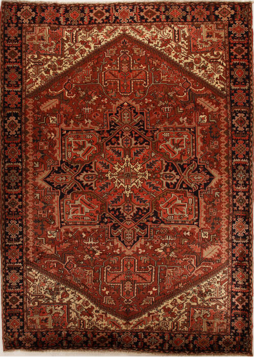 Heriz Red Hand Knotted 96 X 135  Area Rug 251-14481 Image 0