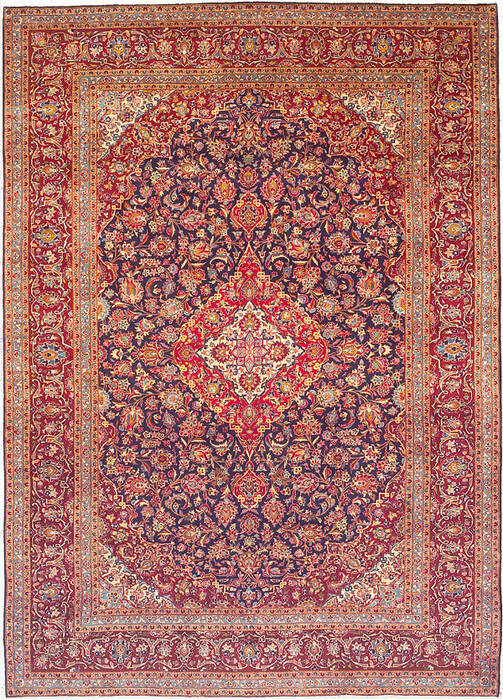 Kashan Red Hand Knotted 97 X 136  Area Rug 100-14702 Image 0