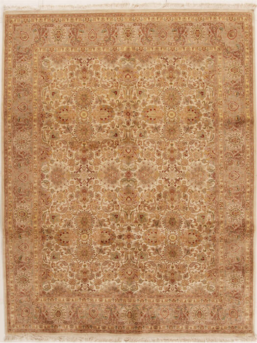 Pak-Persian Beige Hand Knotted 80 X 106  Area Rug 100-14925 Image 0