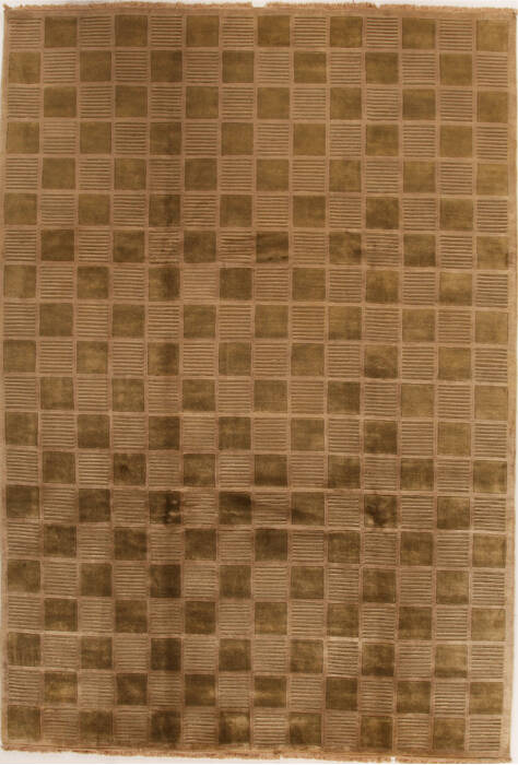 Indo-Nepal Green Hand Knotted 89 X 126  Area Rug 100-14946 Image 0