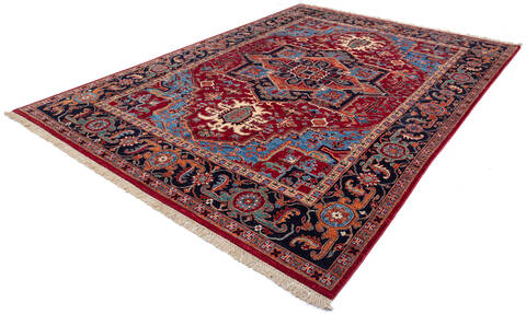 Heriz Red Hand Knotted 81 X 109  Area Rug 700-140014 Image 2