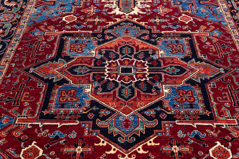 Heriz Red Hand Knotted 81 X 109  Area Rug 700-140014 Image 3
