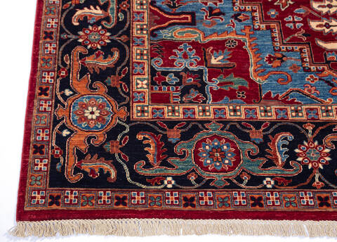 Heriz Red Hand Knotted 81 X 109  Area Rug 700-140014 Image 4