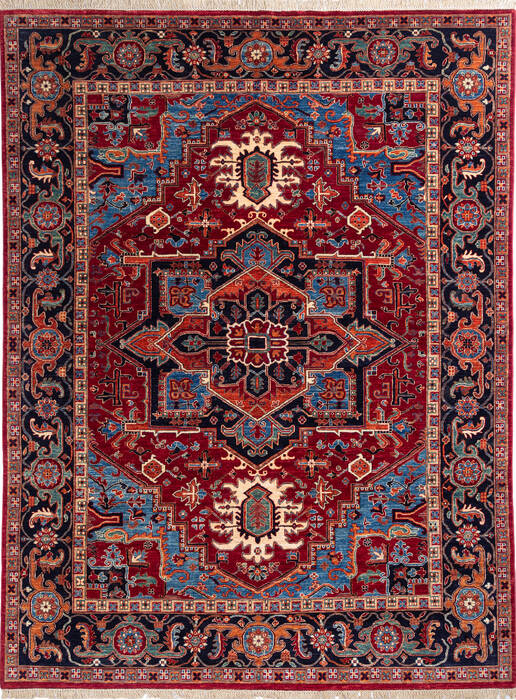 Heriz Red Hand Knotted 81 X 109  Area Rug 700-140014 Image 0