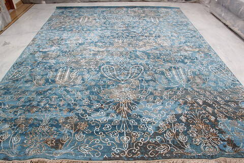 Jaipur Blue Hand Knotted 811 X 120  Area Rug 905-140020 Image 1