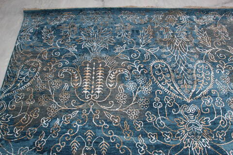 Jaipur Blue Hand Knotted 811 X 120  Area Rug 905-140020 Image 5