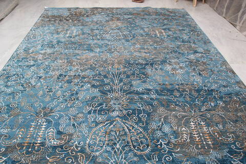 Jaipur Blue Hand Knotted 811 X 120  Area Rug 905-140020 Image 8