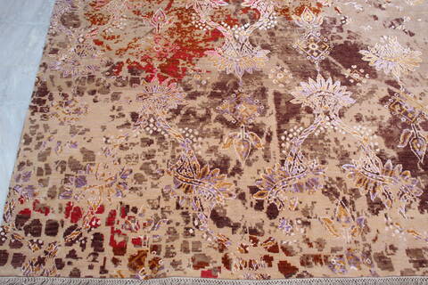 Jaipur Beige Hand Knotted 92 X 122  Area Rug 905-140031 Image 2