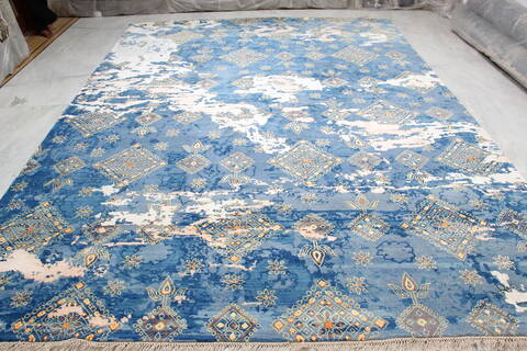 Jaipur Blue Hand Knotted 90 X 124  Area Rug 905-140032 Image 1