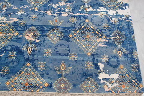 Jaipur Blue Hand Knotted 90 X 124  Area Rug 905-140032 Image 3