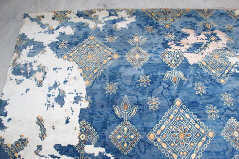 Jaipur Blue Hand Knotted 90 X 124  Area Rug 905-140032 Image 6