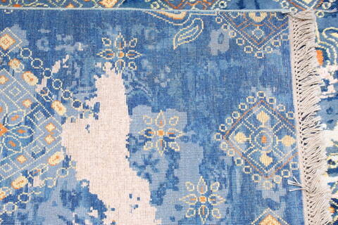 Jaipur Blue Hand Knotted 90 X 124  Area Rug 905-140032 Image 9