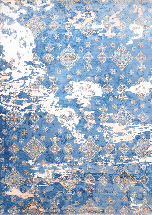 Jaipur Blue Hand Knotted 90 X 124  Area Rug 905-140032 Image 0