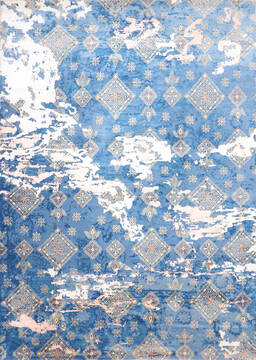 Jaipur Blue Hand Knotted 9'0" X 12'4"  Area Rug 905-140032