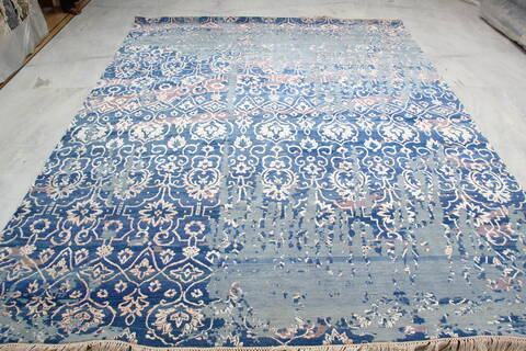 Jaipur Blue Hand Knotted 81 X 106  Area Rug 905-140036 Image 1