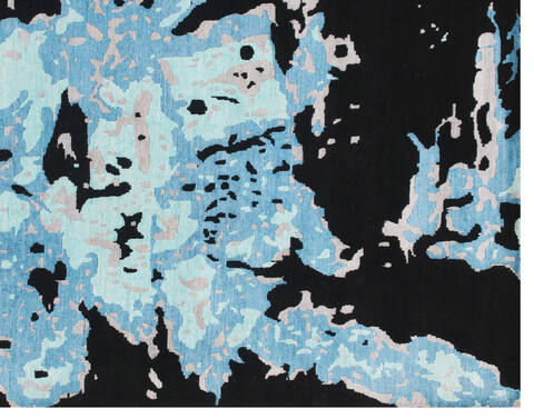 Modern-Contemporary Blue Hand Knotted 80 X 100  Area Rug 902-140052 Image 1