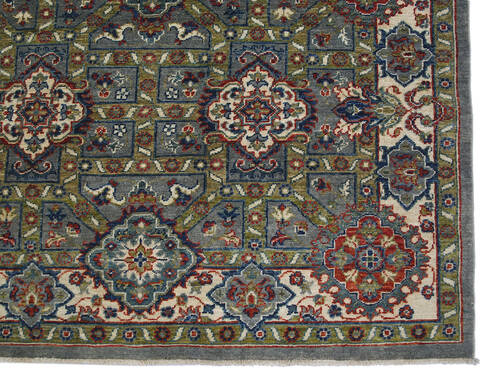 Chobi Green Hand Knotted 79 X 102  Area Rug 700-140455 Image 3