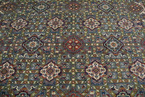 Chobi Green Hand Knotted 79 X 102  Area Rug 700-140455 Image 4