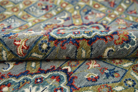 Chobi Green Hand Knotted 79 X 102  Area Rug 700-140455 Image 5