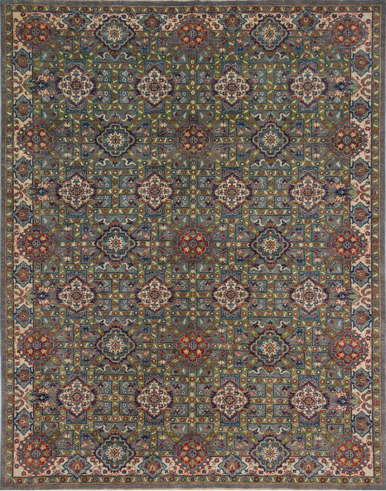 Chobi Green Hand Knotted 79 X 102  Area Rug 700-140455 Image 0
