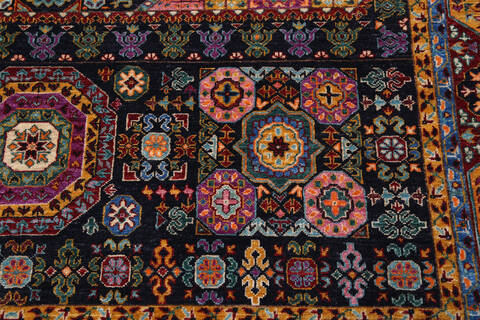 Chobi Black Hand Knotted 610 X 101  Area Rug 700-140458 Image 3