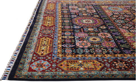 Chobi Black Hand Knotted 610 X 101  Area Rug 700-140458 Image 6