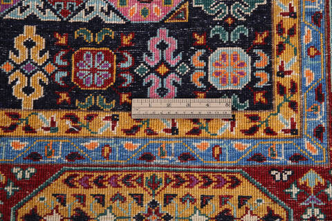 Chobi Black Hand Knotted 610 X 101  Area Rug 700-140458 Image 8