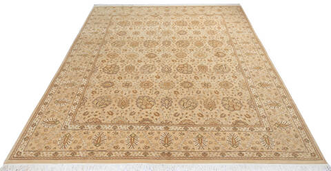 Pak-Persian Beige Hand Knotted 81 X 100  Area Rug 700-143412 Image 1