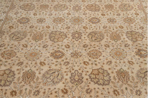 Pak-Persian Beige Hand Knotted 81 X 100  Area Rug 700-143412 Image 3