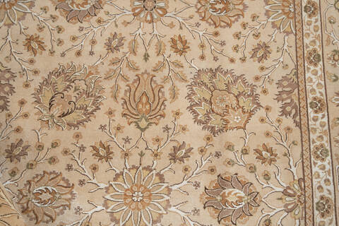 Pak-Persian Beige Hand Knotted 81 X 100  Area Rug 700-143412 Image 5