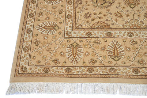 Pak-Persian Beige Hand Knotted 81 X 100  Area Rug 700-143412 Image 7