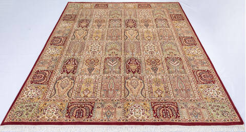 Pak-Persian Red Hand Knotted 80 X 103  Area Rug 700-143414 Image 1