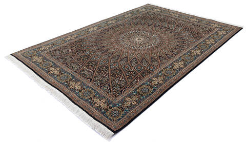 Pak-Persian Black Hand Knotted 62 X 92  Area Rug 700-143417 Image 2