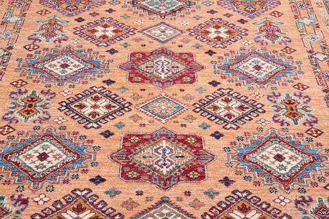 Kazak Orange Hand Knotted 80 X 95  Area Rug 700-143431 Image 3