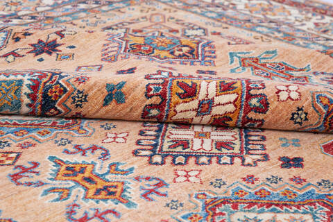 Kazak Orange Hand Knotted 80 X 95  Area Rug 700-143431 Image 5